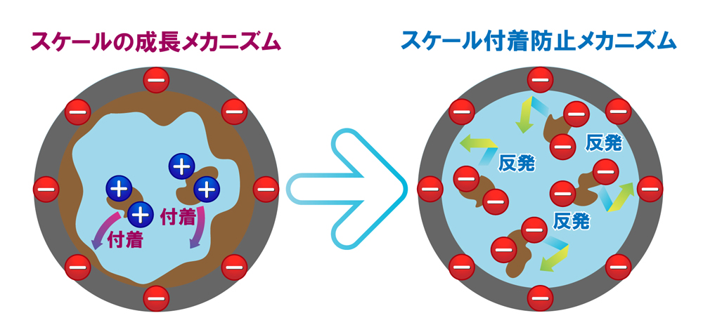 スケール防止&除去メカニズム